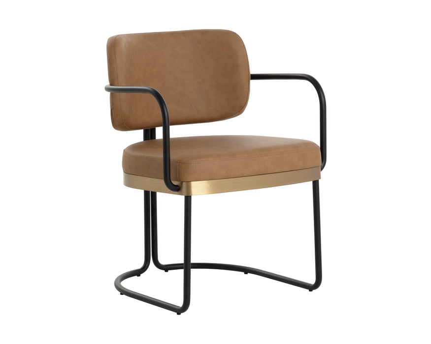 Jalen Dining Armchair - Milliken Cognac