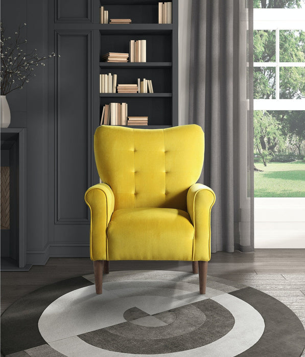 Kyrie Accent Chair - Yellow Velvet