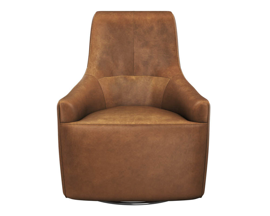 Carmine Swivel Lounge Chair Cognac Leather