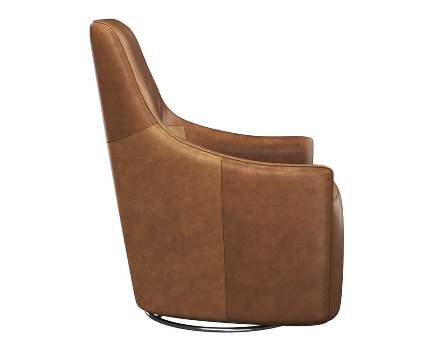 Carmine Swivel Lounge Chair Cognac Leather