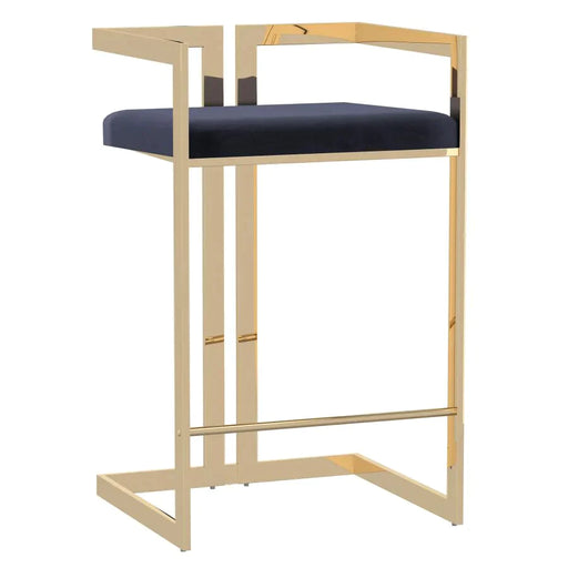 Cosmo 26" Counter Stool in Black with Gold Legs - Furniture Depot