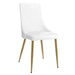 Carmilla/Antoine 5pc Dining Set in Aged Gold with White Chair - Furniture Depot