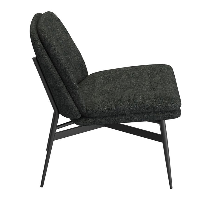 Caleb Accent Chair in Charcoal Fabric and Black