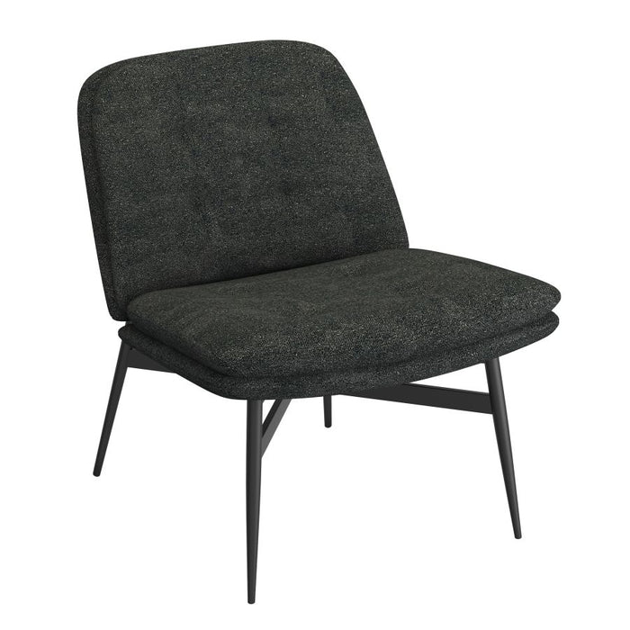 Caleb Accent Chair in Charcoal Fabric and Black