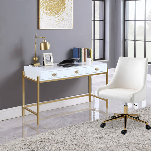 Abigail White / Gold Desk/Console - Sterling House Interiors