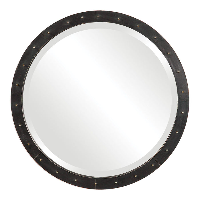 Beldon Round Industrial Mirror Black