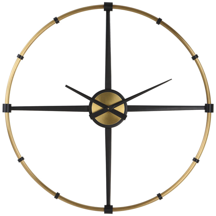 Captain Industrial Wall Clock Gold