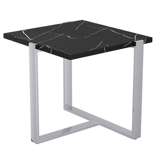 Veno Accent Table in Black and Silver - Furniture Depot