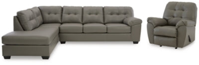 Donlen 2-Piece Sectional Sofa Chaise with Recliner
