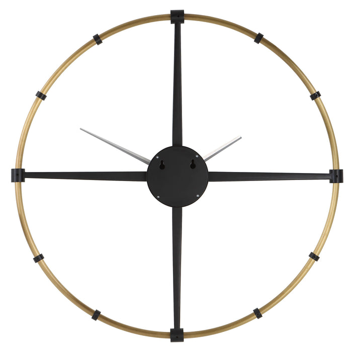 Captain Industrial Wall Clock Gold