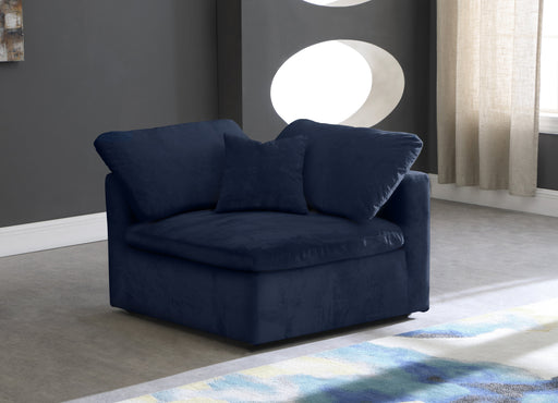 Cozy Navy Velvet Corner Chair - Sterling House Interiors