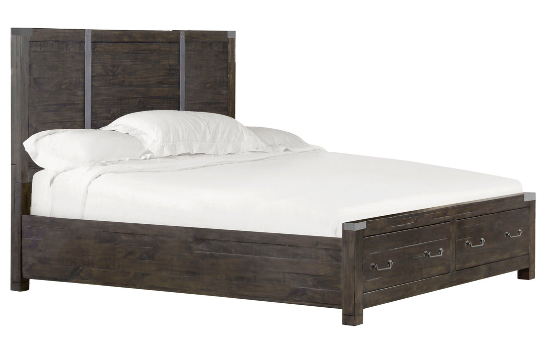 Abington Panel Bed With Storage In Weathered Charcoal