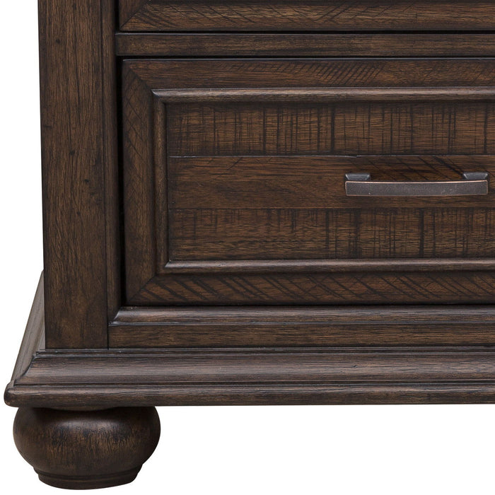 Chatham Park Paneled Wooden 2 Drawer Nightstand Brown
