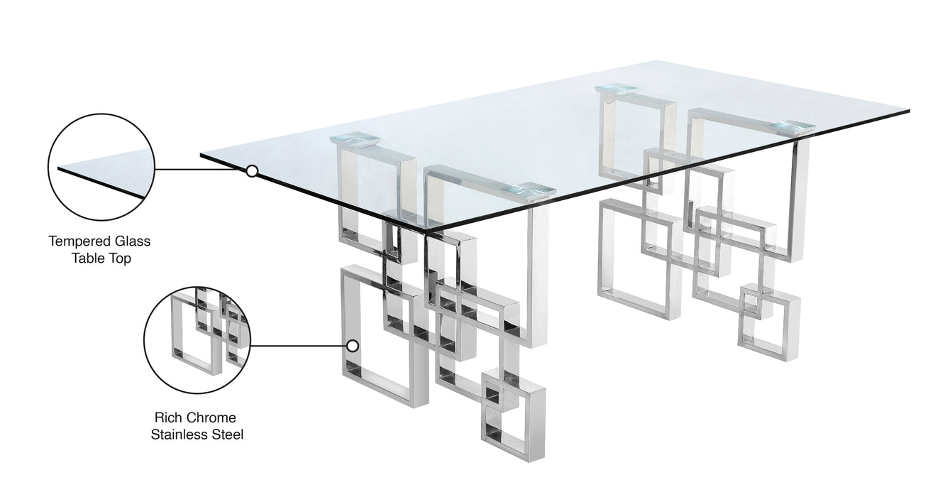 Alexis Chrome Dining Table - Sterling House Interiors