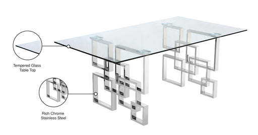 Alexis Chrome Dining Table - Sterling House Interiors