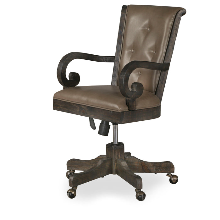 Bellamy Fully Upholstered Desk Chair In Weathered Peppercorn