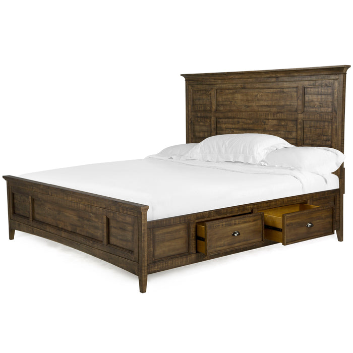 Bay Creek Complete King Panel Bed With Storage Rails