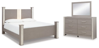 Surancha King Poster Bed, Dresser and Mirror