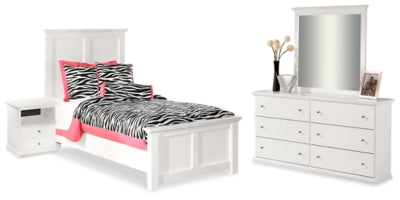 Bostwick Shoals Twin Panel Bed, Dresser, Mirror and Nightstand