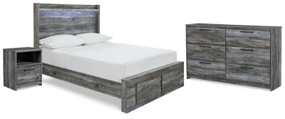 Baystorm Full Panel Storage Bed, Dresser and Nightstand
