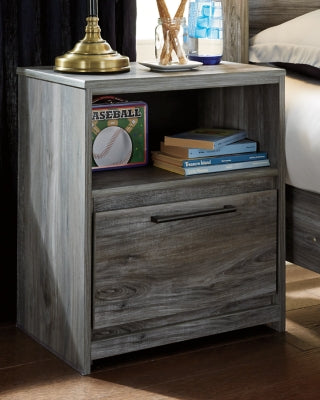 Baystorm King Panel Storage Bed with Mirrored Dresser and Nightstand