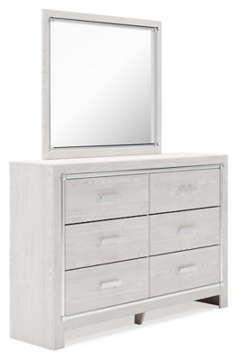 Altyra Queen Panel Storage Bed with Mirrored Dresser and Nightstand