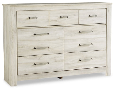 Bellaby King Panel Storage Bed, Dresser, Mirror and Nightstand