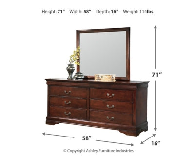 Alisdair Twin Sleigh Bed, Dresser and Mirror