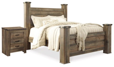 Trinell Queen Poster Bed and Nightstand