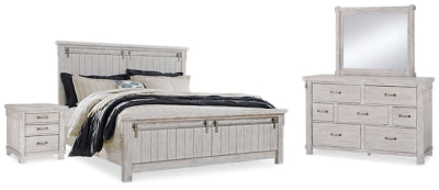 Brashland King Panel Bed, Dresser, Mirror and 2 Nightstands
