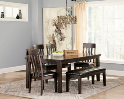 Haddigan Dining Table with 4 Chairs and Bench