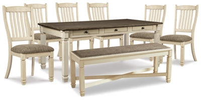 Bolanburg Dining Table, 6 Chairs, and Bench