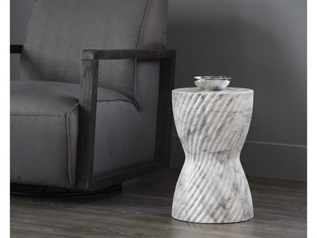 Cara End Table Marble Look