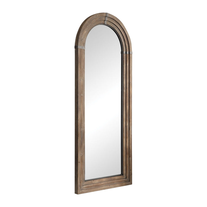 Vasari Wooden Arch Mirror Light Brown