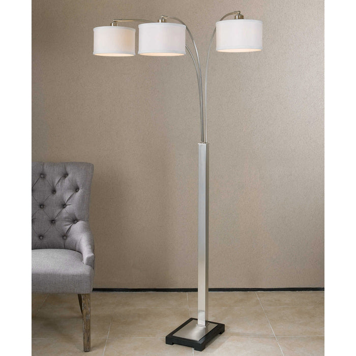 Bradenton 3 Light Floor Lamp Nickel