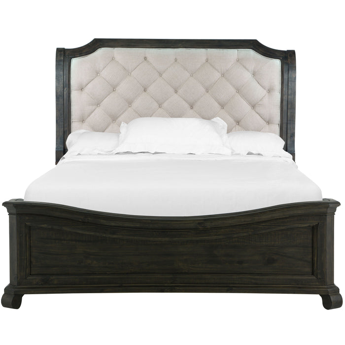 Bellamy Complete Queen Sleigh Bed With Shaped Footboard