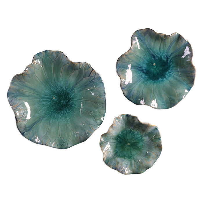 Abella Ceramic Flowers (Set of 3) Blue