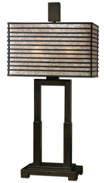 Becton Modern Metal Table Lamp Brown, Dark
