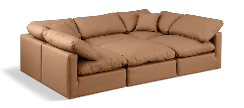Indulge - Faux Leather 6 Piece Modular Sectional