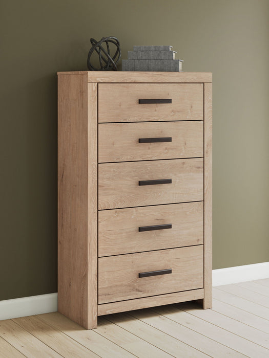 Sanginlane - Five Drawer Chest - Tan
