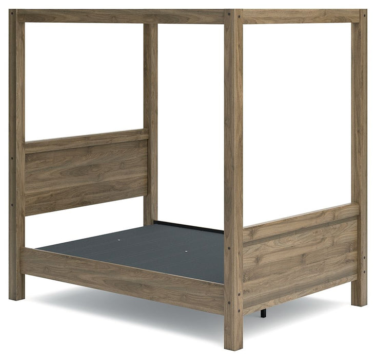 Aprilyn Light Brown Canopy Bed - Full