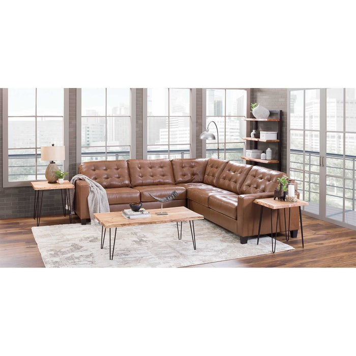 Baskove 3pc Italian Leather Sectional - Furniture Depot