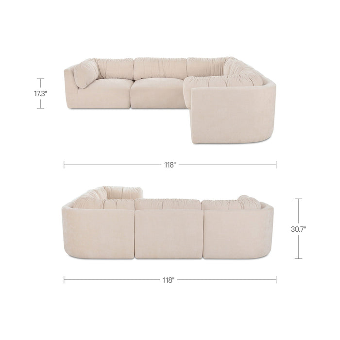Matina - Classic L Modular Sectional - Oatmeal