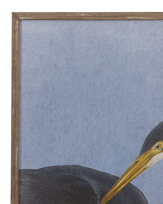 Bayou Heron Framed Print (Set of 2) - Blue / Black