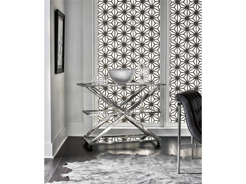 Modern Draper Bar Cart Pearl Silver