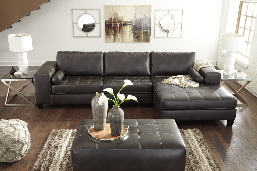 Nokomis Gray Dark Laf Sofa & Raf Chaise Sectional