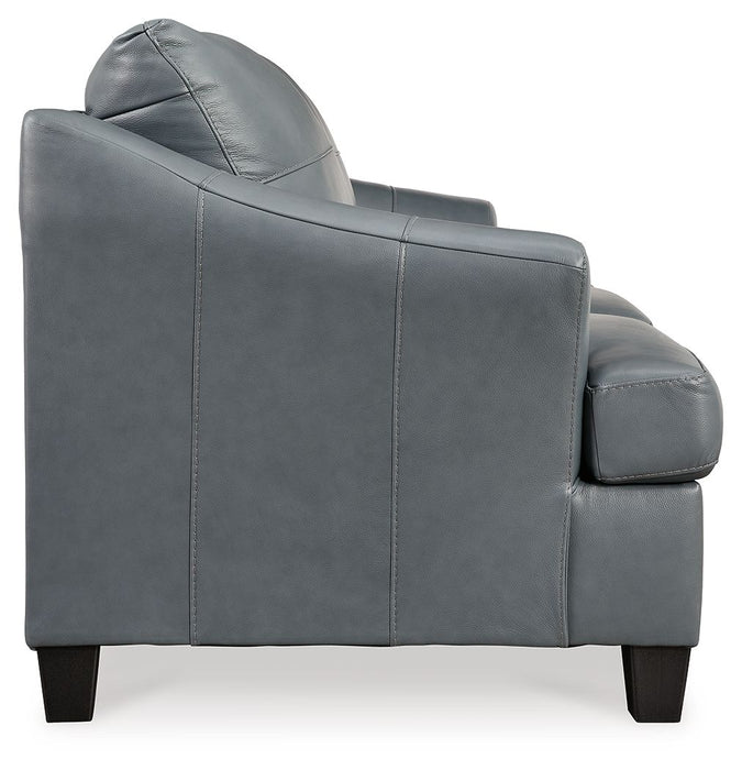 Genoa - Sofa - Leather Match - Steel