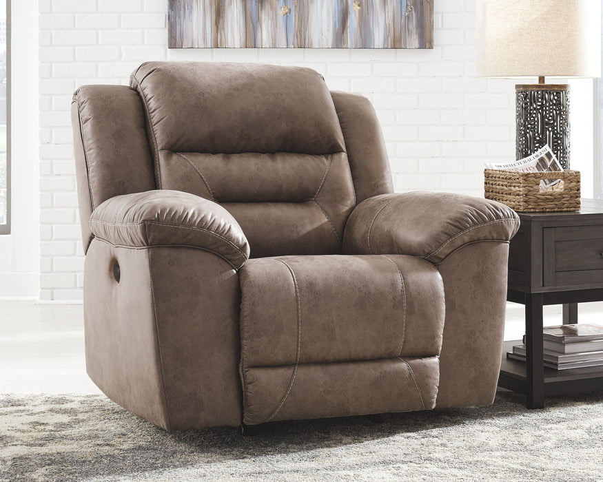 Stoneland - Power Rocker Recliner - Faux Leather - Fossil