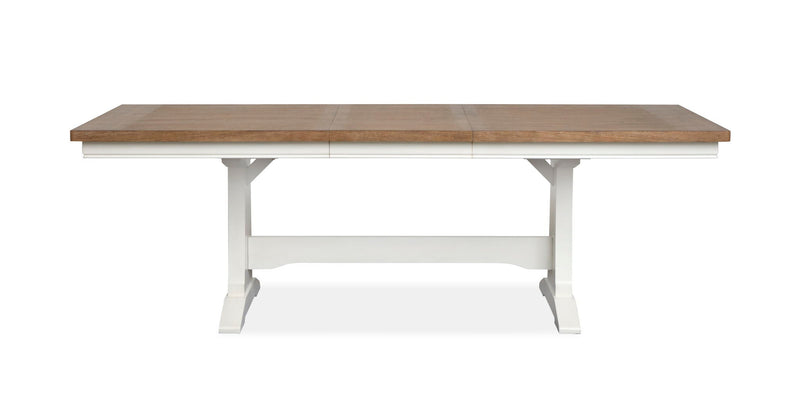 Kingston - Extendable Trestle Dining Table - Whisper White And Cerused Nutmeg