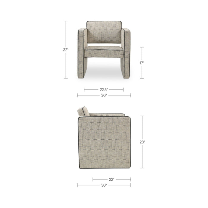 Harris - Accent Chair - Black / Beige Weave